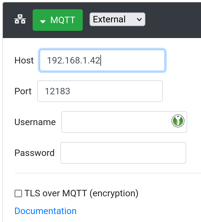 Rhasspy MQTT Settings